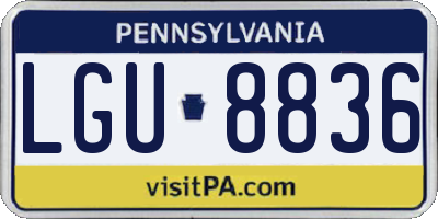 PA license plate LGU8836