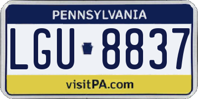 PA license plate LGU8837