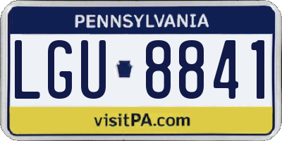 PA license plate LGU8841