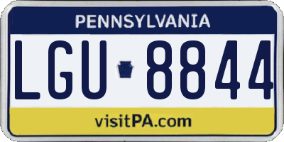 PA license plate LGU8844
