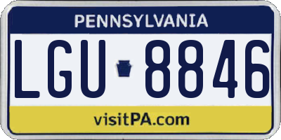 PA license plate LGU8846
