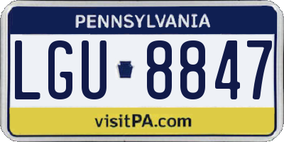 PA license plate LGU8847