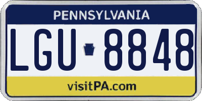 PA license plate LGU8848