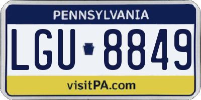 PA license plate LGU8849