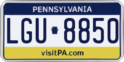 PA license plate LGU8850
