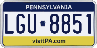 PA license plate LGU8851