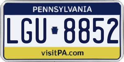 PA license plate LGU8852