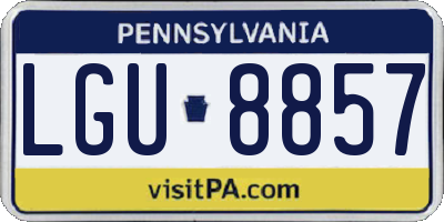 PA license plate LGU8857