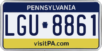 PA license plate LGU8861