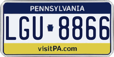 PA license plate LGU8866