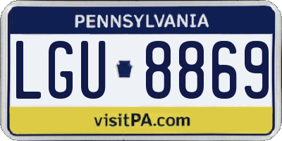 PA license plate LGU8869