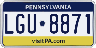 PA license plate LGU8871