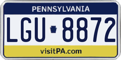 PA license plate LGU8872