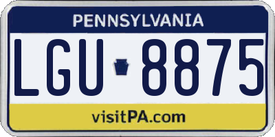 PA license plate LGU8875