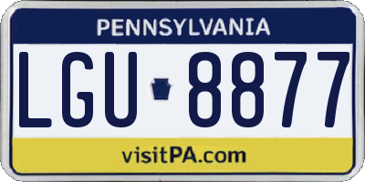 PA license plate LGU8877