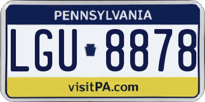 PA license plate LGU8878