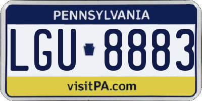 PA license plate LGU8883