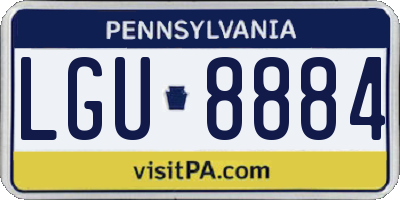 PA license plate LGU8884