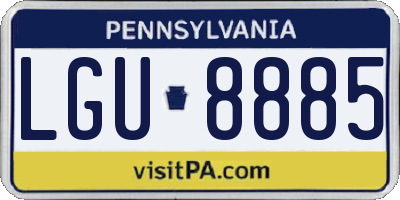 PA license plate LGU8885