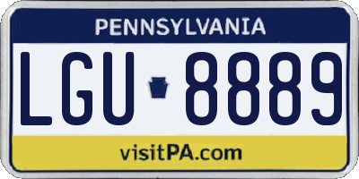 PA license plate LGU8889