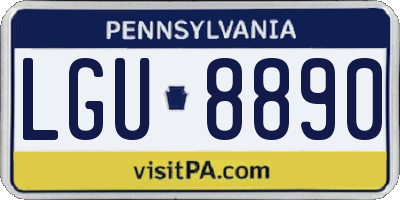 PA license plate LGU8890