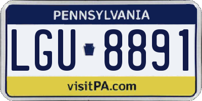 PA license plate LGU8891