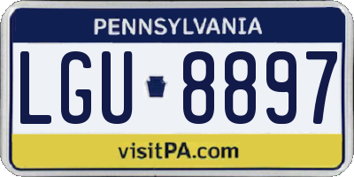 PA license plate LGU8897
