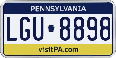PA license plate LGU8898
