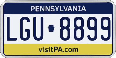 PA license plate LGU8899