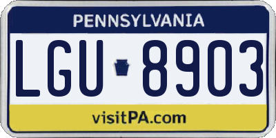 PA license plate LGU8903