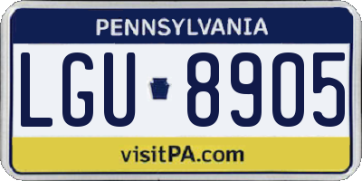 PA license plate LGU8905