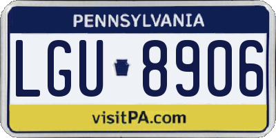 PA license plate LGU8906
