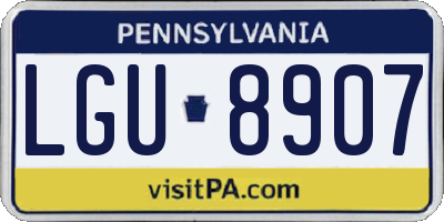 PA license plate LGU8907