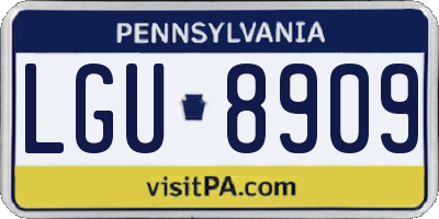 PA license plate LGU8909