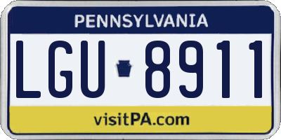 PA license plate LGU8911