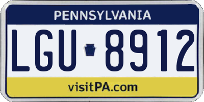 PA license plate LGU8912