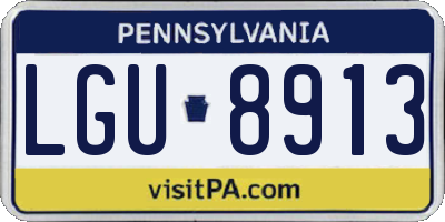 PA license plate LGU8913