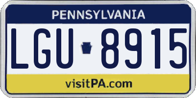 PA license plate LGU8915