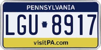 PA license plate LGU8917
