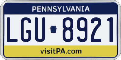 PA license plate LGU8921