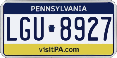 PA license plate LGU8927