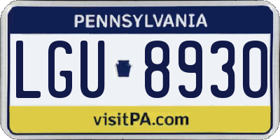 PA license plate LGU8930