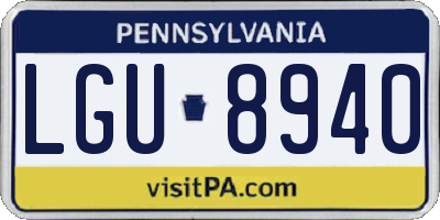 PA license plate LGU8940