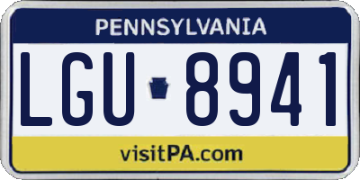 PA license plate LGU8941