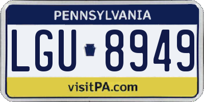 PA license plate LGU8949