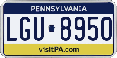 PA license plate LGU8950