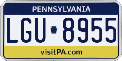 PA license plate LGU8955