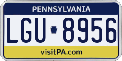 PA license plate LGU8956
