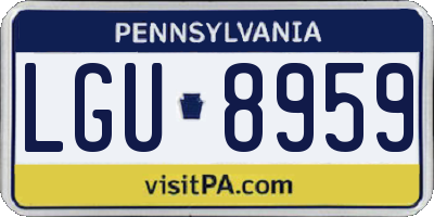 PA license plate LGU8959