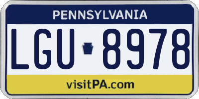 PA license plate LGU8978